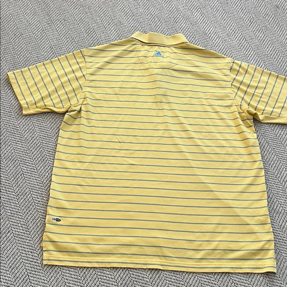 adidas Yellow Polo with Blue Stripe Details